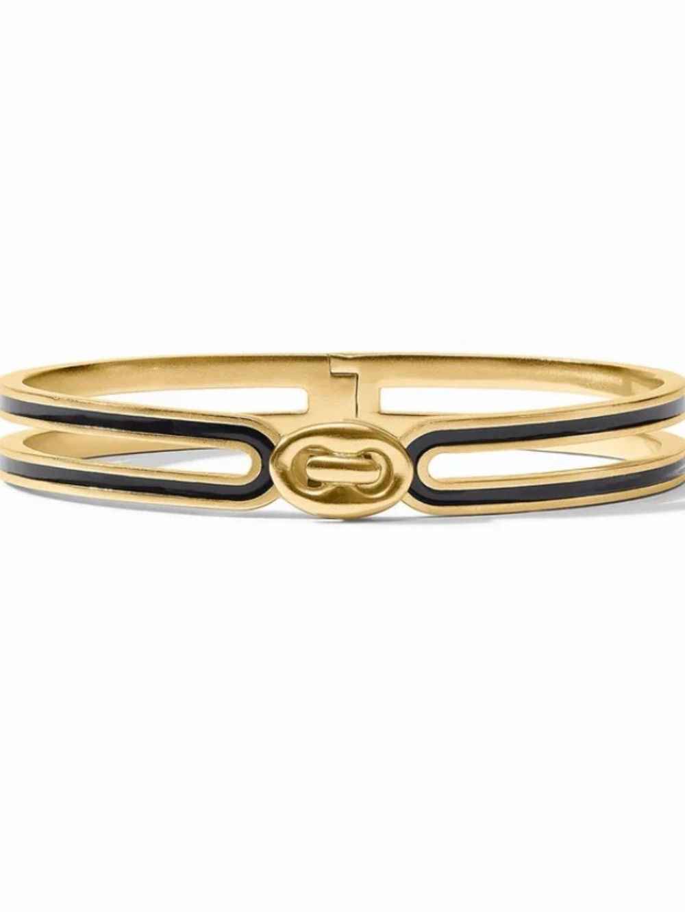 Julie Vos Laguna Enamel Hinge Bangle in obsidian black